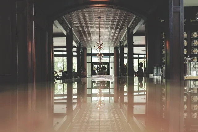 lobby, hotel, building, wall, floor, reflection, chandelier, people, gray building, gray wall, gray hotel, lobby, lobby, lobby, lobby, lobby, hotel, hotel. Getting hospitality marketing strategy questions right the first time
