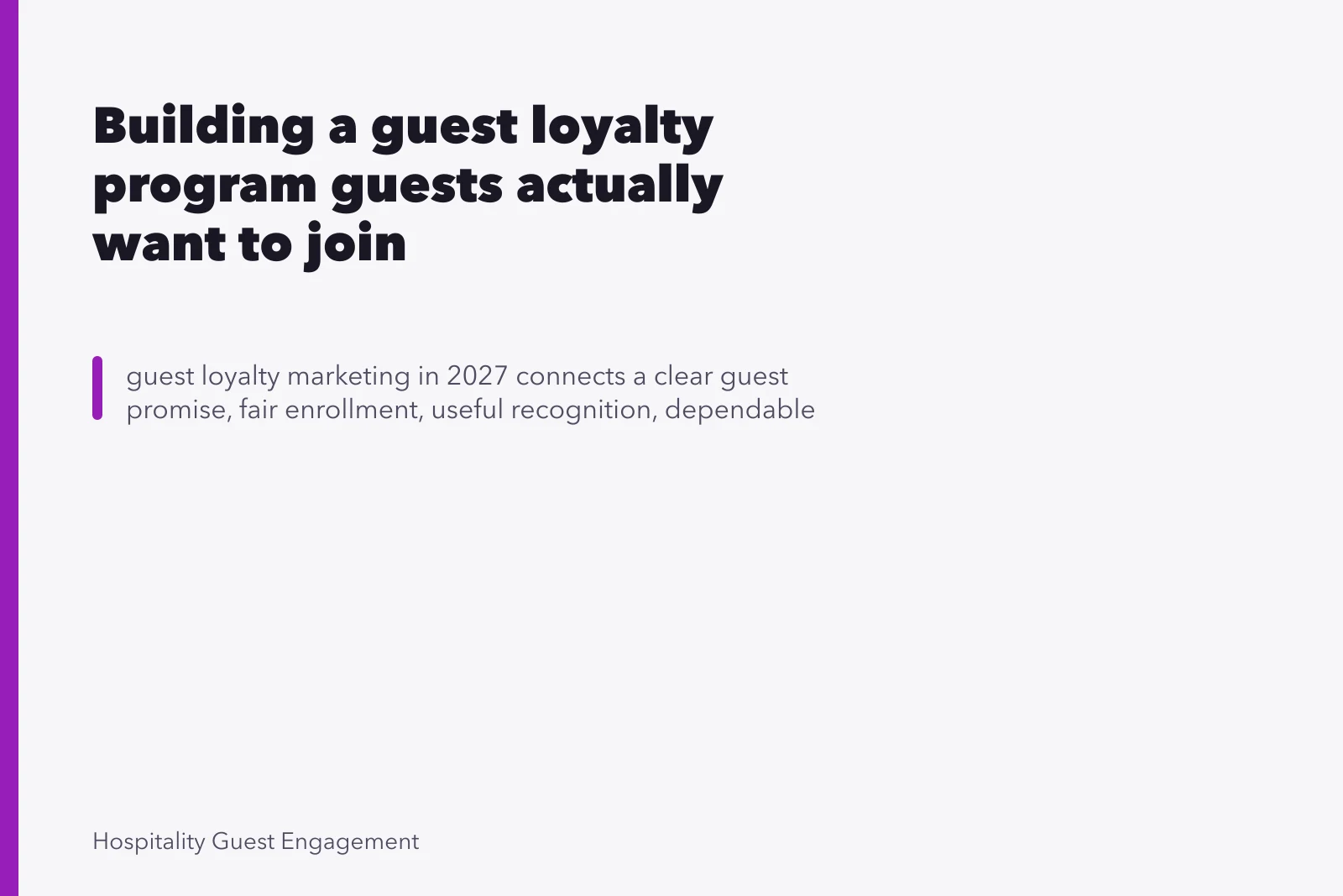 Building a guest loyalty program guests actually want to join. Building a guest loyalty program guests actually want to join