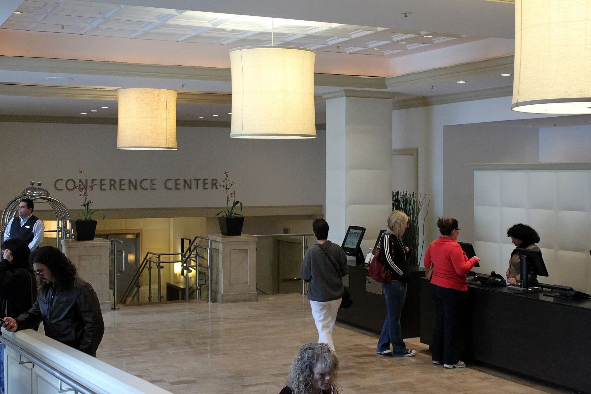 Hotel Lobby / Front Desk Check in San Francisco, California. Guest loyalty marketing best practices: enrollment