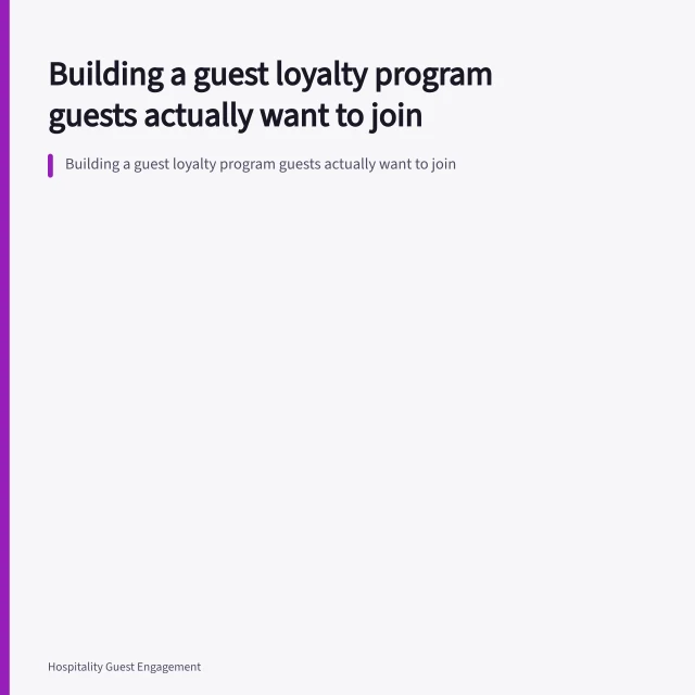 Building a guest loyalty program guests actually want to join. Building a guest loyalty program guests actually want to join