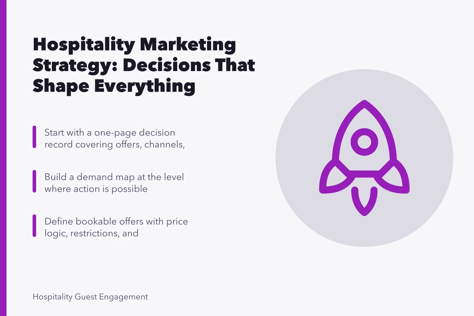 Hospitality marketing strategy decisions: demand map, bookable offers, channel roles. Hospitality marketing strategy: the choices that shape everything else, 2027 edition