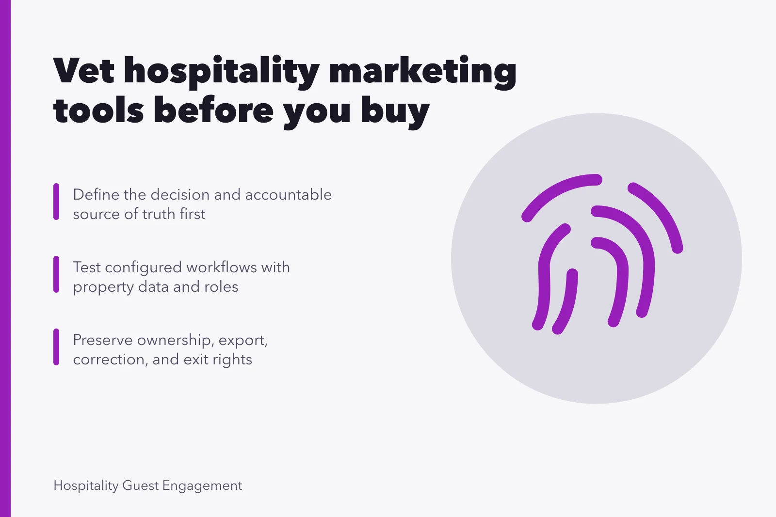 Checklist for evaluating hospitality marketing strategy tools and vendor evidence. Hospitality marketing strategy tools under review: the good, the weak and the verdict