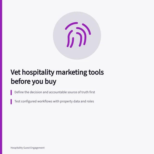 Checklist for evaluating hospitality marketing strategy tools and vendor evidence. Hospitality marketing strategy tools under review: the good, the weak and the verdict