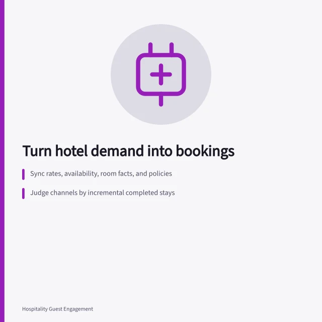 Hotel marketing guide card on turning demand into bookings. Turning hotel demand into bookings: a practical marketing guide