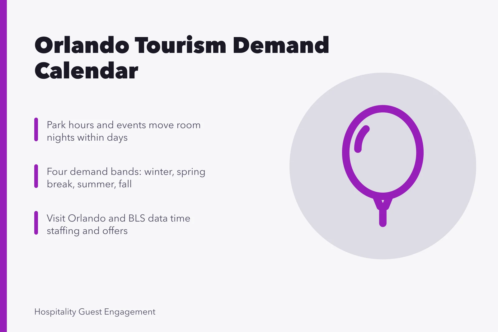 Calendar icon representing Orlando tourism seasonal demand planning. Seasonal demand in Orlando tourism and its marketing calendar