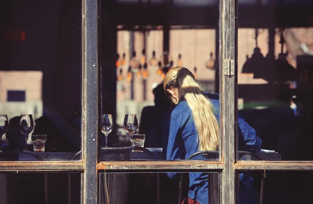 restaurant, waitress, waiter, server, blonde, long hair, girl, woman, people, waitress, waitress, waitress, waitress, waitress, waiter, waiter, waiter. Hospitality Guest Engagement Under Tipped Pay Models